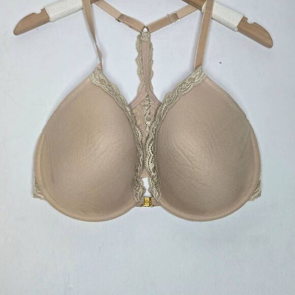 Natori Feathers Plunge Front Close T-Shirt Bra Size 36DD - Picture 2 of 5